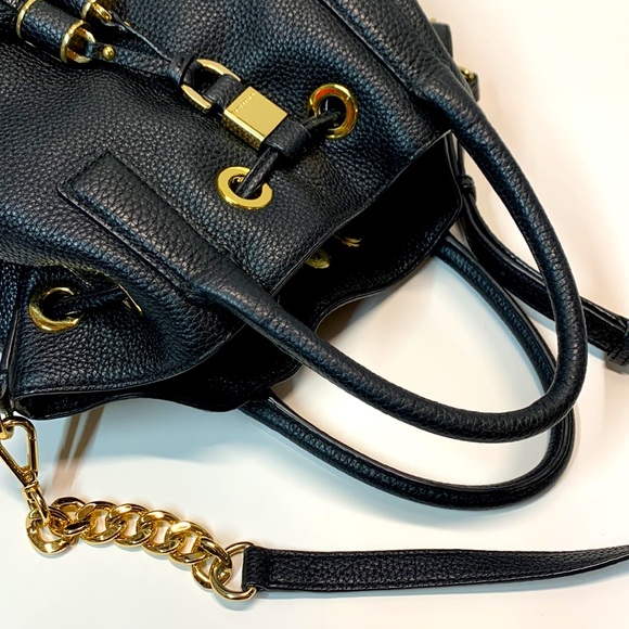 Michael Kors Black Leather Satchel with long strap - Picture 5 of 15